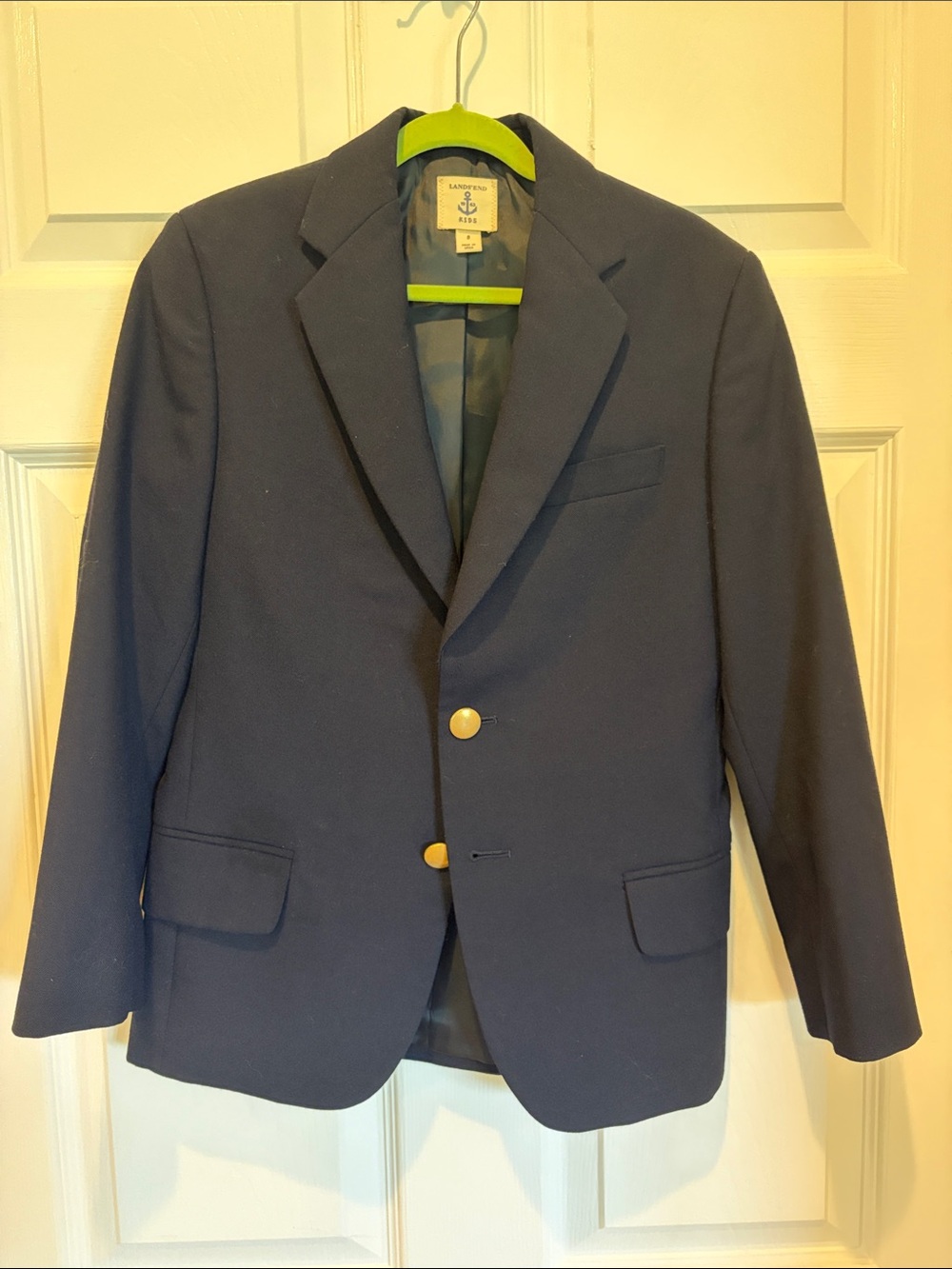 Lands' End Boys' Navy Blazer with Gold Buttons